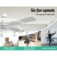52'' Ceiling Fan AC Motor 4 Blades with Remote - White