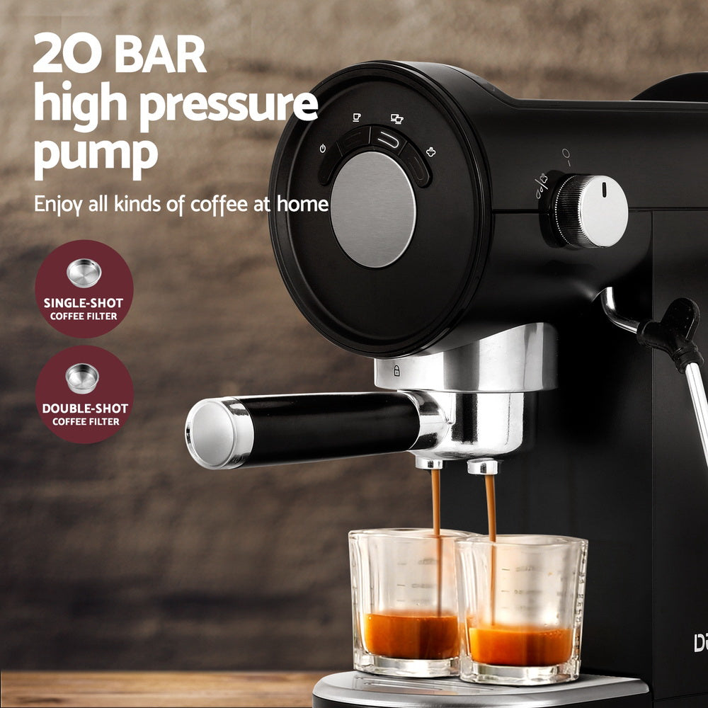 20 Bar Coffee Machine Espresso Cafe Maker - Black