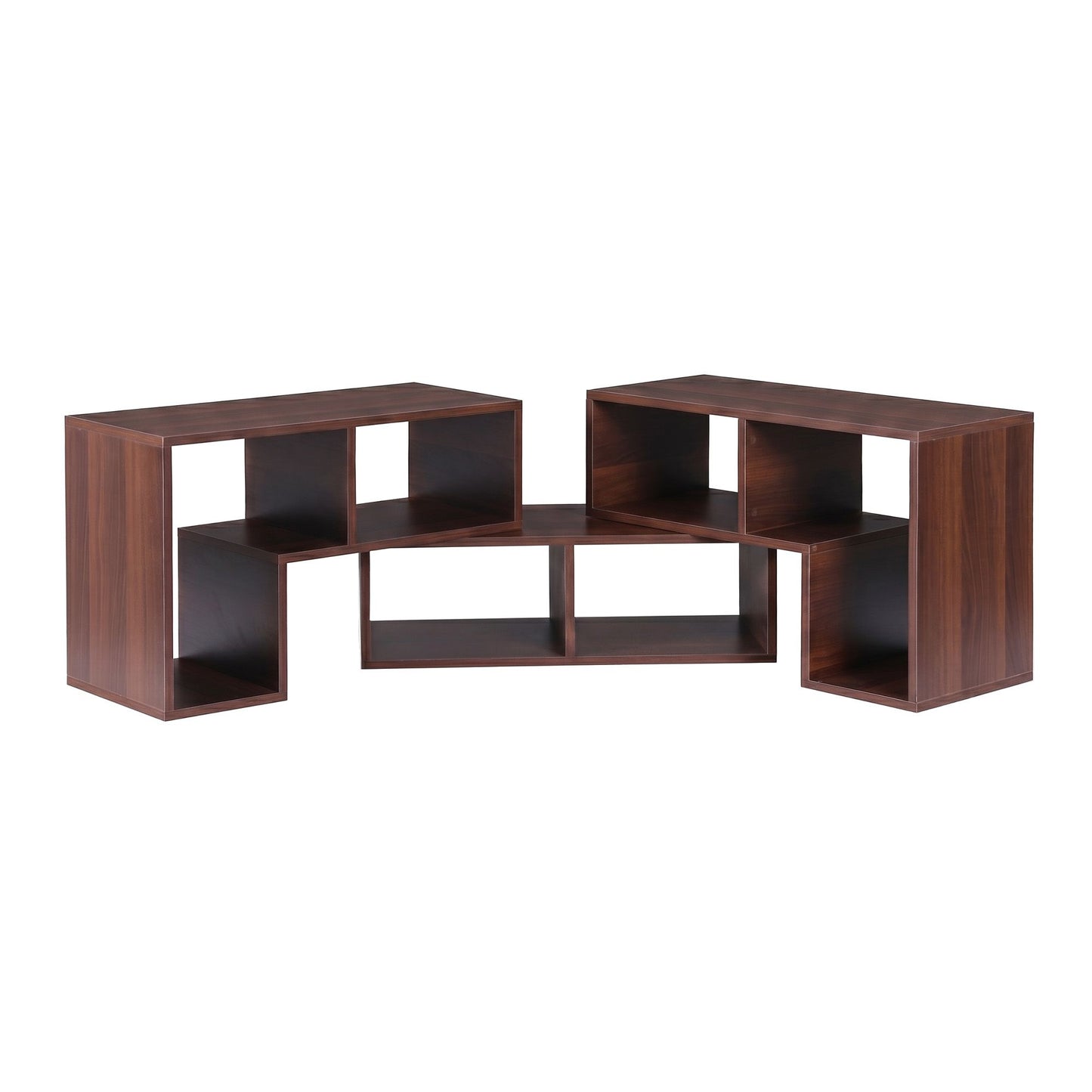 Mirelle Modular TV Stand 3 Piece Entertainment Unit Adjustable Bookcase Shelf - Walnut