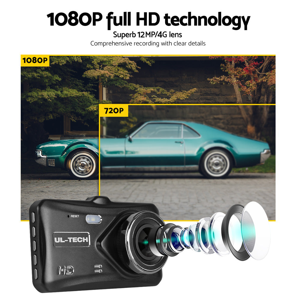 Dash Camera 1080P 4" Front Rear View, Dash Camera 1080P 4" Front Rear View Cam Car DVR Reverse Recorder 32GB