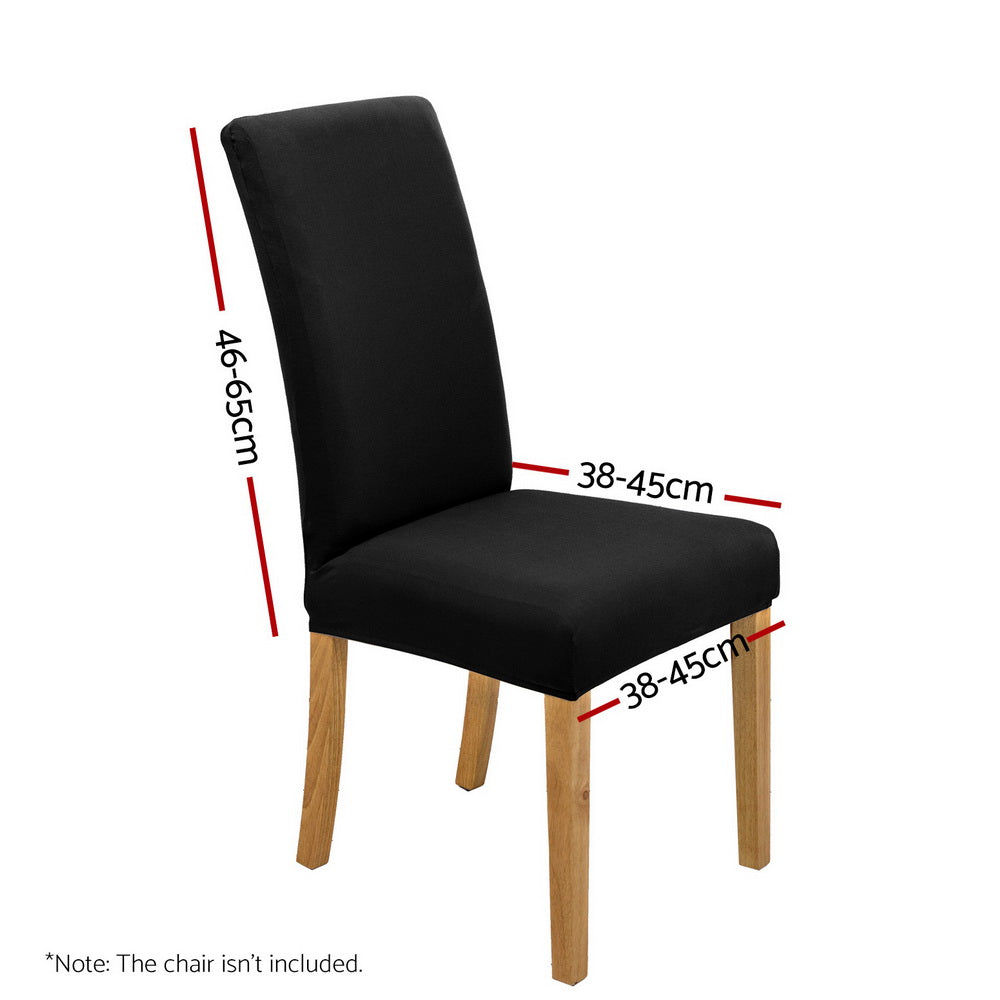 Set of 4 Dining Chair Covers Slipcovers Spandex Stretch Banquet Wedding Black