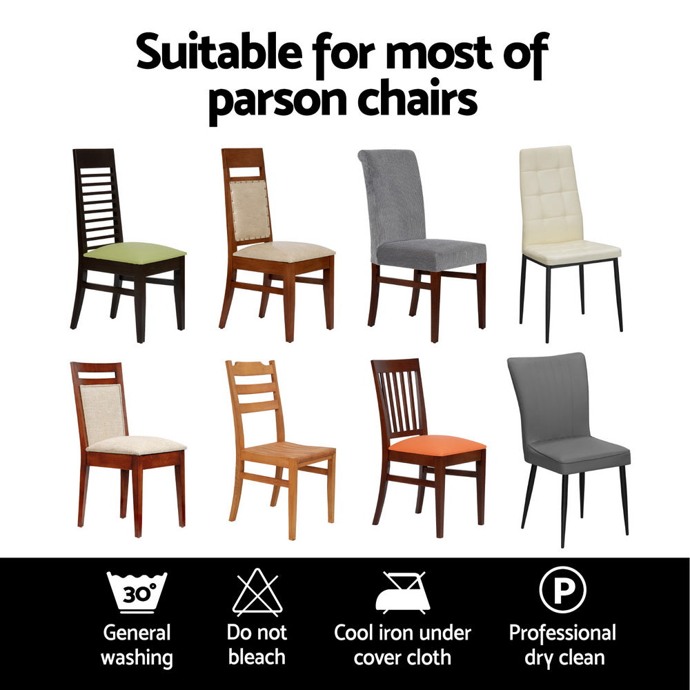 Set of 4 Dining Chair Covers Slipcovers Spandex Stretch Banquet Wedding Grey