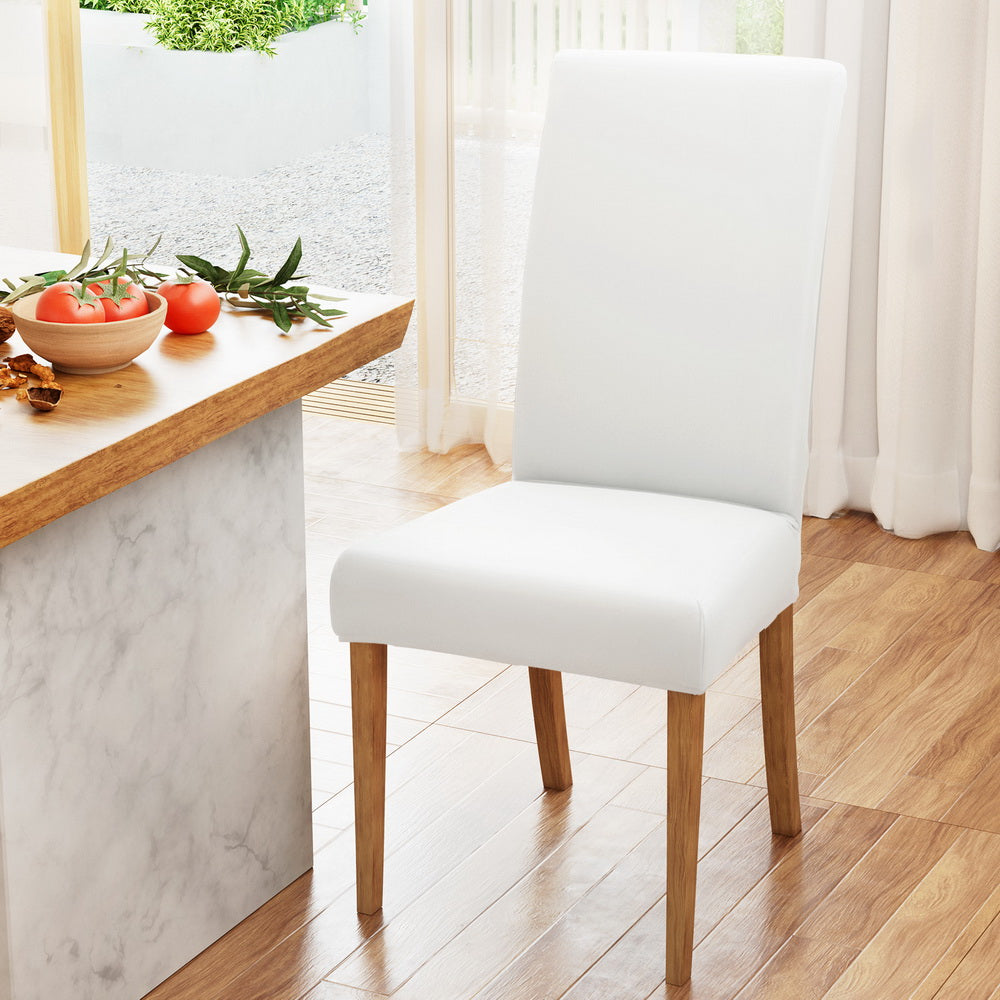 Set of 4 Dining Chair Covers Slipcovers Spandex Stretch Banquet Wedding White