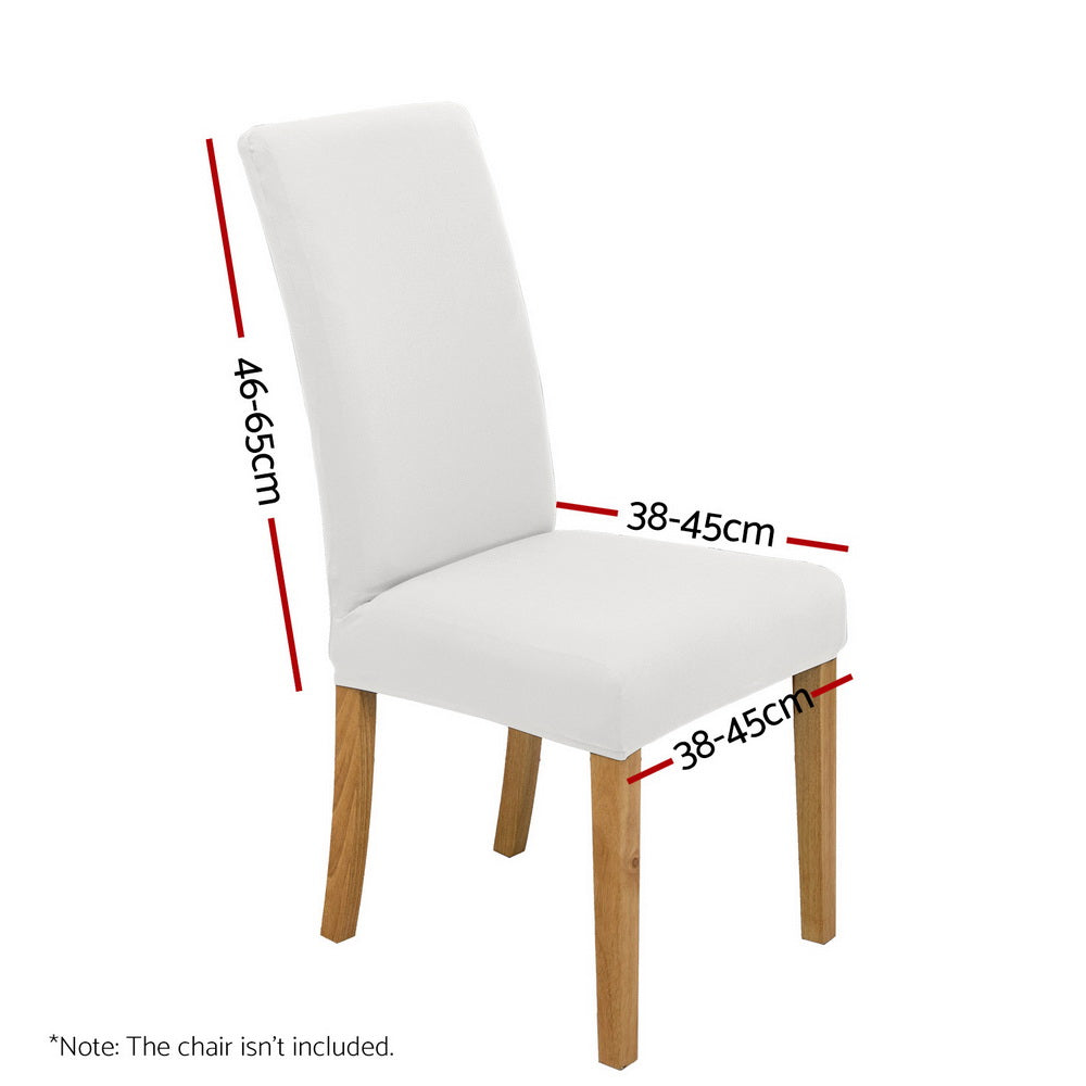 Set of 6 Dining Chair Covers Slipcovers Spandex Stretch Banquet Wedding White