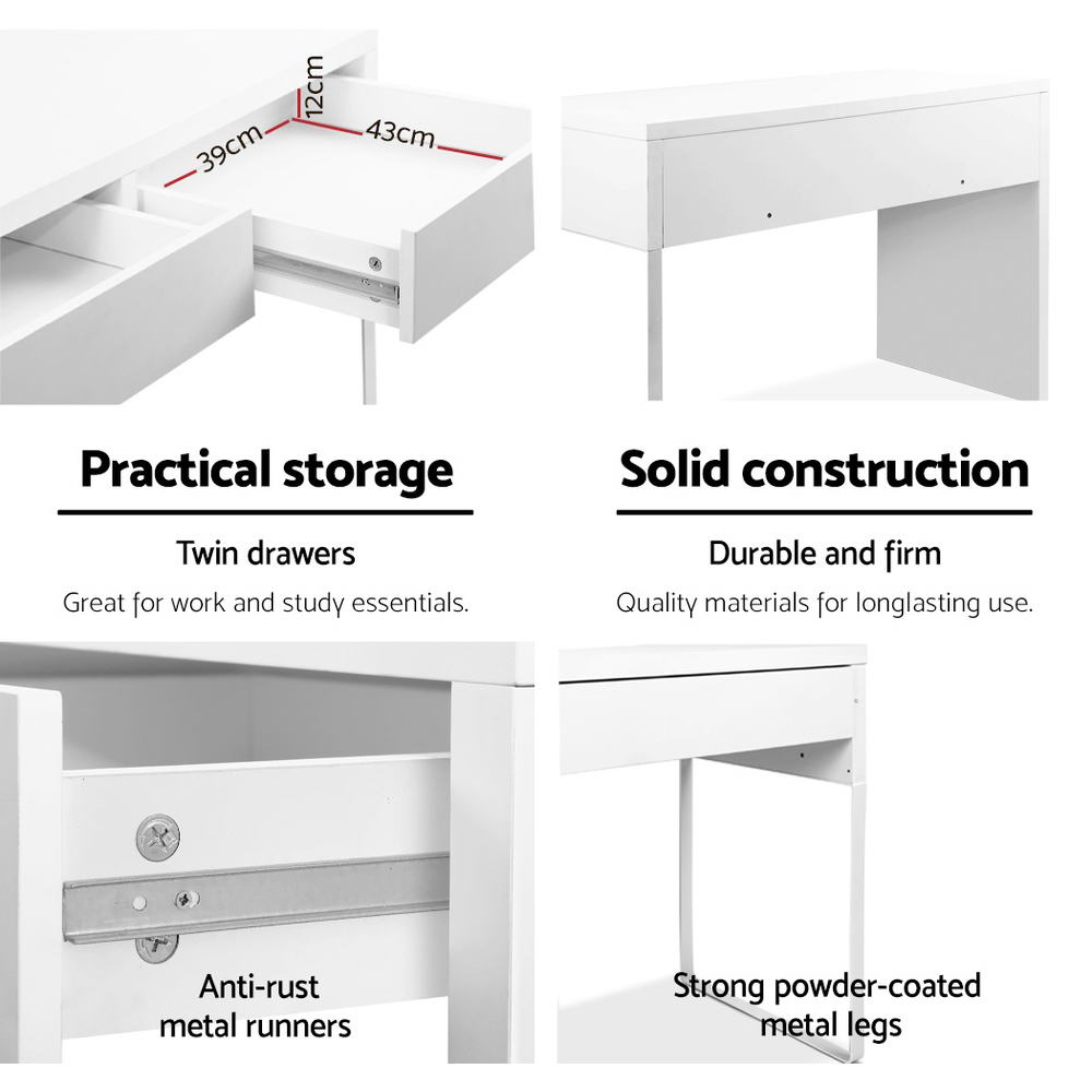 Computer Desk Drawer - White