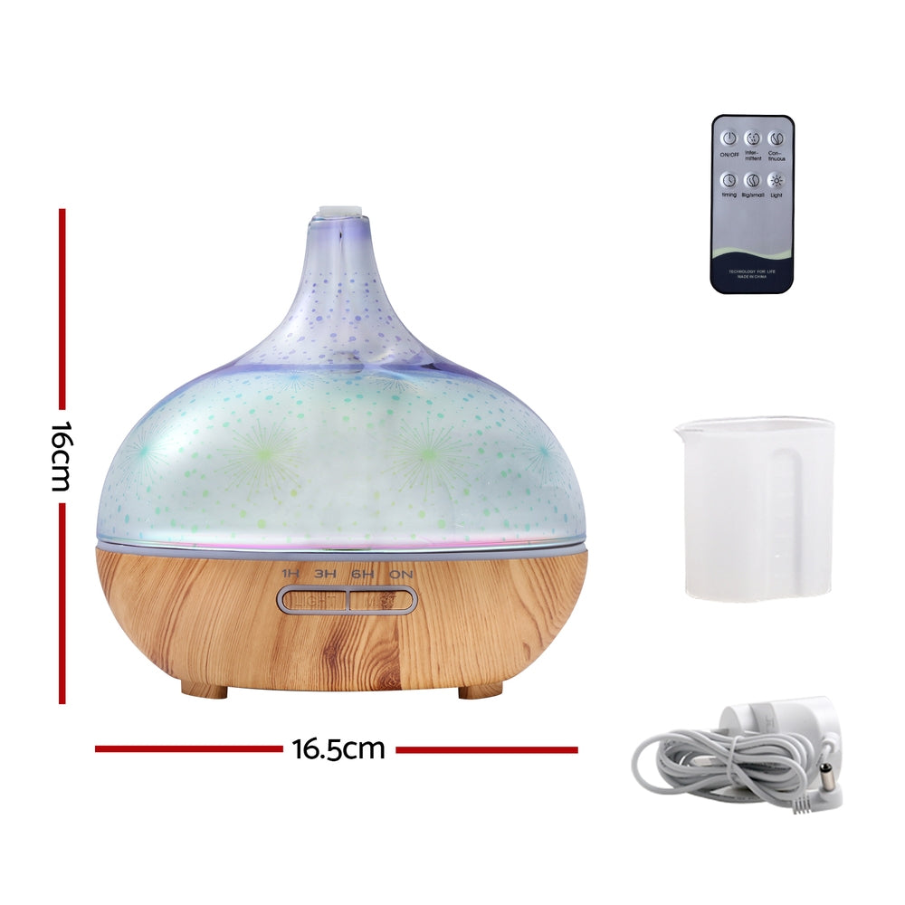 Aroma Diffuser Aromatherapy 3D Glass 400ml