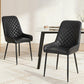Bonnie Set of 2 Dining Chairs Retro PU Leather Kitchen Lounge Cafe Accent Chair - Black