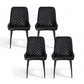 Bonnie Set of 4 Dining Chairs Retro PU Leather Kitchen Lounge Cafe Accent Chair - Black