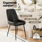 Bonnie Set of 4 Dining Chairs Retro PU Leather Kitchen Lounge Cafe Accent Chair - Black