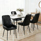 Bonnie Set of 4 Dining Chairs Retro PU Leather Kitchen Lounge Cafe Accent Chair - Black