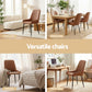 Bonnie Set of 2 Dining Chairs Retro PU Leather Kitchen Lounge Cafe Accent Chair - Brown