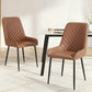Bonnie Set of 2 Dining Chairs Retro PU Leather Kitchen Lounge Cafe Accent Chair - Brown