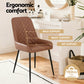 Bonnie Set of 4 Dining Chairs Retro PU Leather Kitchen Lounge Cafe Accent Chair - Brown