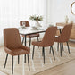 Bonnie Set of 4 Dining Chairs Retro PU Leather Kitchen Lounge Cafe Accent Chair - Brown