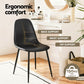 Cecily Set of 2 Dining Chairs Retro PU Leather Kitchen Lounge Cafe Accent Chair - Black