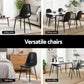 Cecily Set of 4 Dining Chairs Retro PU Leather Kitchen Lounge Cafe Accent Chair - Black