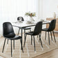 Cecily Set of 4 Dining Chairs Retro PU Leather Kitchen Lounge Cafe Accent Chair - Black