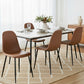 Cecily Set of 4 Dining Chairs Retro PU Leather Kitchen Lounge Cafe Accent Chair - Brown