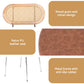 Leona Set of 4 Dining Chairs PU Leather Rattan Kitchen Lounge Cafe Accent Chair - Brown
