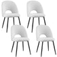 Maisie Set of 4 Dining Chair Boucle Sherpa - White