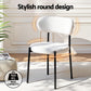 Bryher Set of 6 Dining Chairs Sherpa Boucle - White