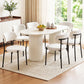 Bryher Set of 6 Dining Chairs Sherpa Boucle - White