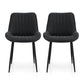 Mabyn Set of 2 Dining Chairs Retro PU Leather Kitchen Lounge Cafe Accent Chair - Black
