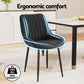 Mabyn Set of 2 Dining Chairs Retro PU Leather Kitchen Lounge Cafe Accent Chair - Black