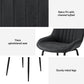 Mabyn Set of 2 Dining Chairs Retro PU Leather Kitchen Lounge Cafe Accent Chair - Black