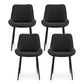 Mabyn Set of 4 Dining Chairs Retro PU Leather Kitchen Lounge Cafe Accent Chair - Black