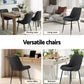 Mabyn Set of 4 Dining Chairs Retro PU Leather Kitchen Lounge Cafe Accent Chair - Black