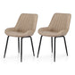 Mabyn Set of 2 Dining Chairs Retro PU Leather Kitchen Lounge Cafe Accent Chair - Khaki