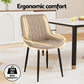 Mabyn Set of 2 Dining Chairs Retro PU Leather Kitchen Lounge Cafe Accent Chair - Khaki