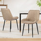 Mabyn Set of 2 Dining Chairs Retro PU Leather Kitchen Lounge Cafe Accent Chair - Khaki