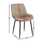 Mabyn Set of 4 Dining Chairs Retro PU Leather Kitchen Lounge Cafe Accent Chair - Khaki