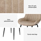 Mabyn Set of 4 Dining Chairs Retro PU Leather Kitchen Lounge Cafe Accent Chair - Khaki