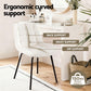 Sidony Set of 4 Dining Chairs Velvet Tufted Kitchen Lounge Cafe Accent Chair - Beige