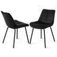 Sidony Set of 2 Dining Chairs Velvet Tufted Kitchen Lounge Cafe Accent Chair - Black