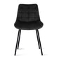 Sidony Set of 2 Dining Chairs Velvet Tufted Kitchen Lounge Cafe Accent Chair - Black