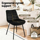 Sidony Set of 2 Dining Chairs Velvet Tufted Kitchen Lounge Cafe Accent Chair - Black