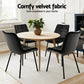 Sidony Set of 2 Dining Chairs Velvet Tufted Kitchen Lounge Cafe Accent Chair - Black