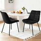 Sidony Set of 2 Dining Chairs Velvet Tufted Kitchen Lounge Cafe Accent Chair - Black