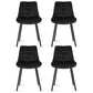 Sidony Set of 4 Dining Chairs Velvet Tufted Kitchen Lounge Cafe Accent Chair - Black