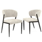 Keira Set of 2 Dining Chairs Linen Fabric Soft Upholstered Chairs - Beige