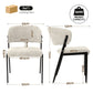 Keira Set of 2 Dining Chairs Linen Fabric Soft Upholstered Chairs - Beige