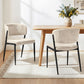 Keira Set of 2 Dining Chairs Linen Fabric Soft Upholstered Chairs - Beige