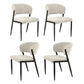 Keira Set of 4 Dining Chairs Linen Fabric Soft Upholstered Chairs - Beige