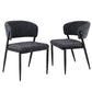 Keira Set of 2 Dining Chairs Linen Fabric Soft Upholstered Chairs - Charcoal