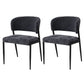 Keira Set of 2 Dining Chairs Linen Fabric Soft Upholstered Chairs - Charcoal