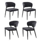 Keira Set of 4 Linen Fabric Soft Upholstered Chairs - Charcoal